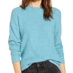 NWT Something Navy Flecked Crewneck Sweater in Teal Sicily Combo